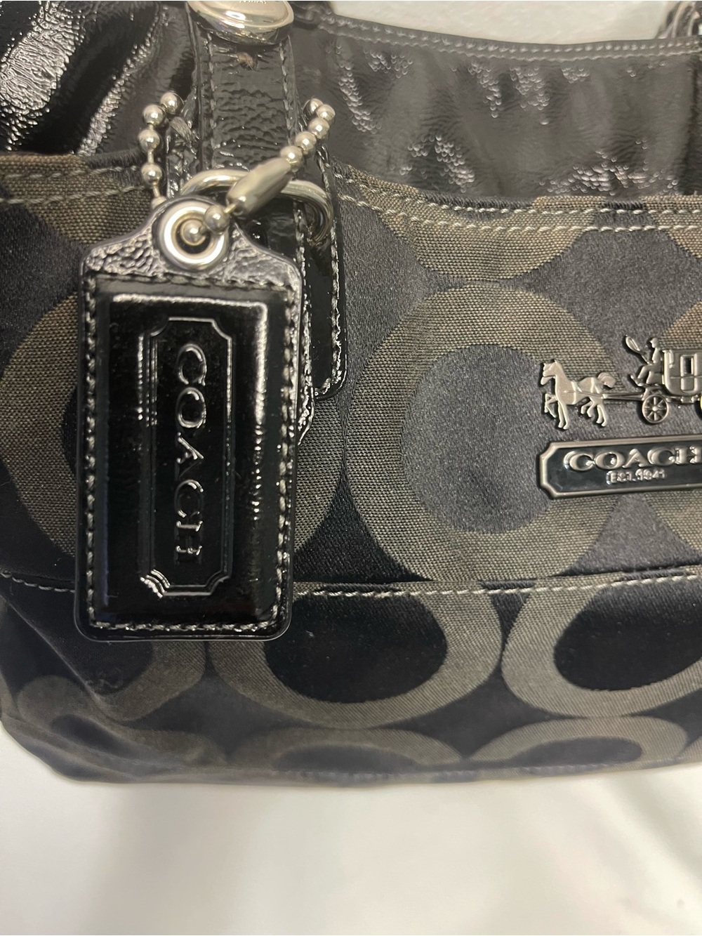 Coach Madison Tribeca 2009 Op Art Sateen Tote Style 14133 original hang tag - Picture 12 of 17